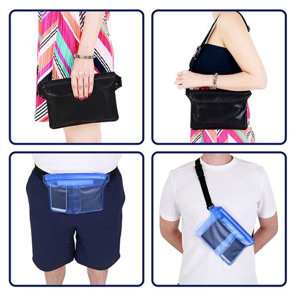 Adjustable Waterproof Belt Bag , Screen Touchable Swimming Waist Bag