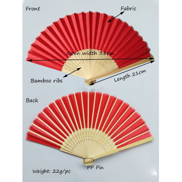 [I AM YOUR FANS] Natural Wood Silk Hand Fan for Wedding Favors & Party Gifts