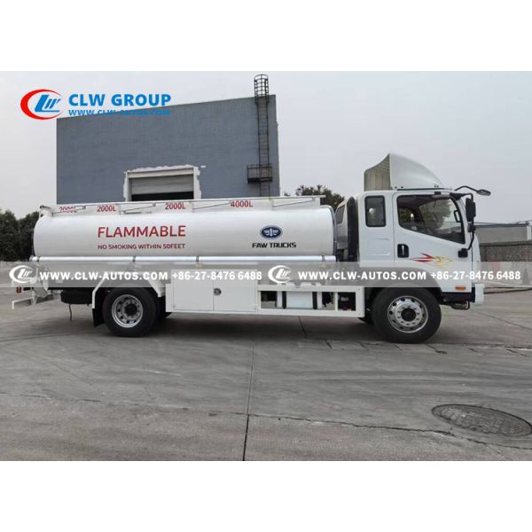 FAW 4x2 Mini Fuel Tanker Truck with 3,000-5,000L Q235 Carbon Steel Tank and Euro II/III Diesel Engine