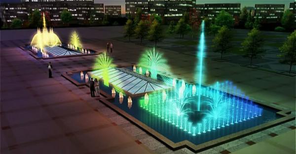 LED multi-media music dancing water fountain