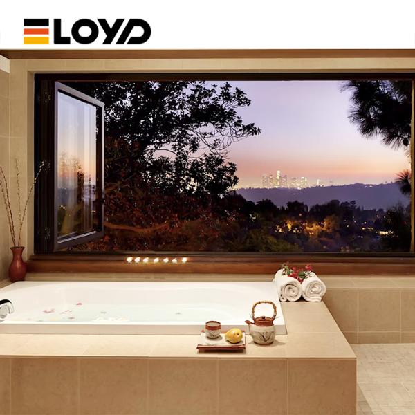Slim Aluminum Folding Window with Tempered Glass