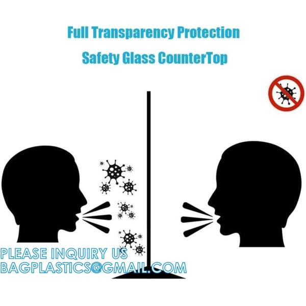 Portable Acrylic Sneeze Guard Shield Divider Perspex Screens Barrier Plastic Shield Counter, Social Distancing