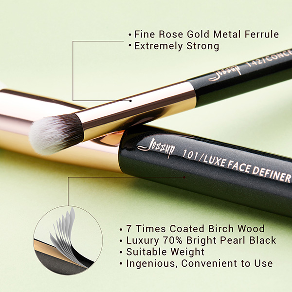 Jessup 25pcs Black/Rose gold Pro Makeup Brushes Set Oem Makeup Manufacturer Makeup Accessories Wholesale T155