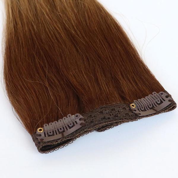 Tela natural Remy marrom em 99J Extensões de cabelo Invisíveis Injetadas