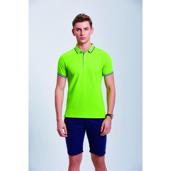 Cotton Polo Short Sleeve T Shirt Quick Drying Pique T Shirt For Men