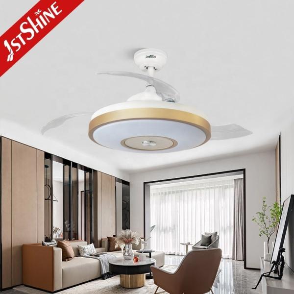 Ventilador de teto LED de design invisível com luz noturna inteligente e motor DC 3000K/4500K/6000K