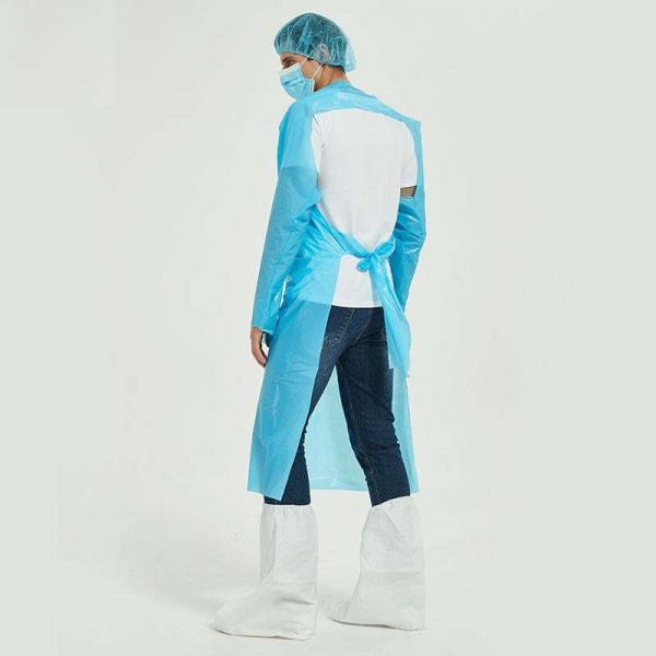 Waterproof Disposable Thumb Loops Protective CPE PLASTIC Gown Hospital Medical Surgical Disposable CPE Gown