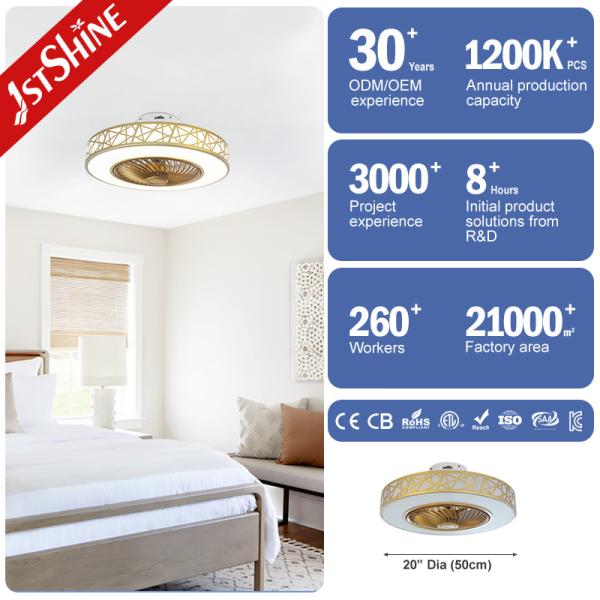 6 Speed 20 Inch Wind Deflector Dimming LED Ceiling Fan