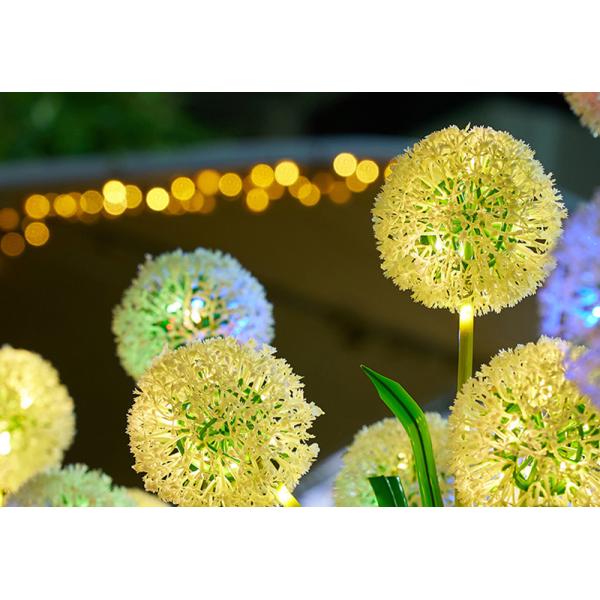 Ground Plug Triple Dandelion Solar Lawn Light for Outdoor Garden Landscape Ambient Patio