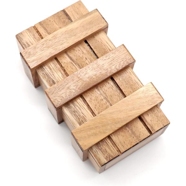 Double Magic Box Brain Teaser Custom Solid Wood Box with Hidden Compartments