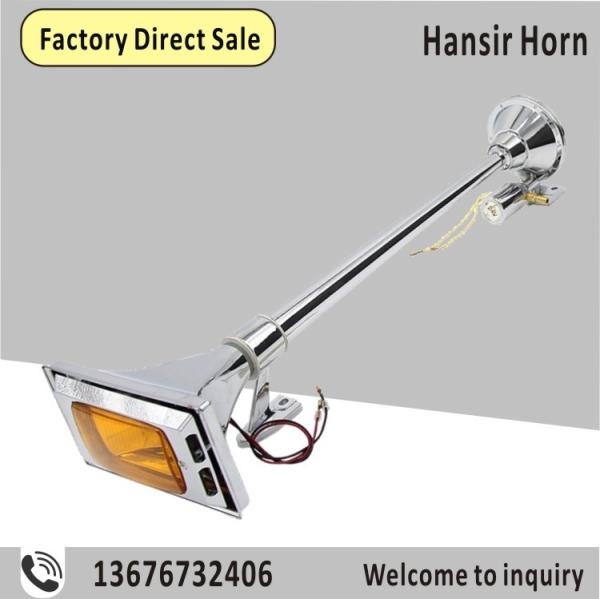 Square Truck Air horn with light chrome plated with the length of 640MM for truck(with Light) (HS-1005)