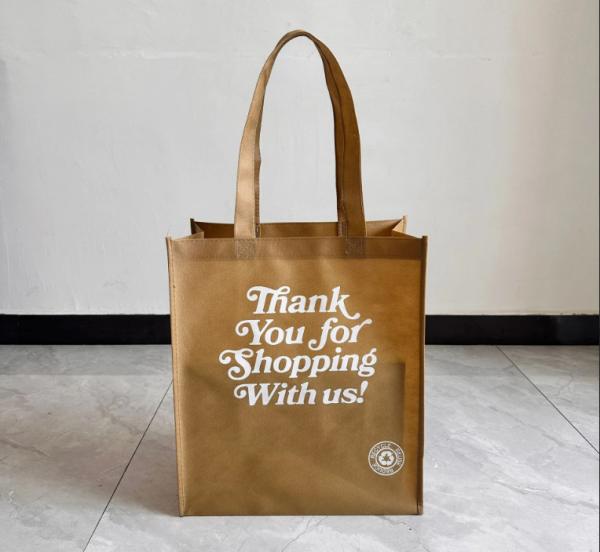 Reusable Grocery Bags Large Non Woven Shopping Bags Foldable Portable Tote Custom Eco-Friendly Tote Bag With Logo Printing Fashionable Handled Non-Woven Advertising Packing Gift Use
