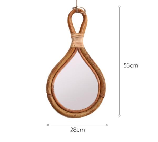 Natural Handmade Decorative Wall Rattan Mirror Modern Luxury home decorations  willow wicker Mirror