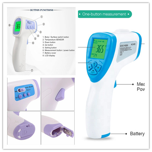 Термометр домочадца больницы FCC УПРАВЛЕНИЯ ПО САНИТАРНОМУ НАДЗОРУ ЗА КАЧЕСТВОМ ПИЩЕВЫХ ПРОДУКТОВ И МЕДИКАМЕНТОВ ультракрасный отсутствие термометра касания медицинского
