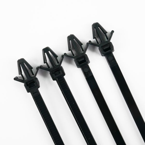 High Quality 4.6*190 Black Nylon Push Mount Ties PVC Cable Tie Sizes Strap Zip Ties