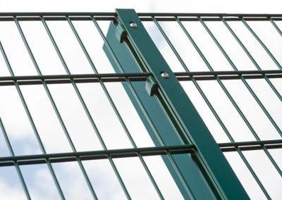 o Pvc residencial de Ral 6005 horizontais dobro da cerca de fio de 1.5mm revestiu o verde