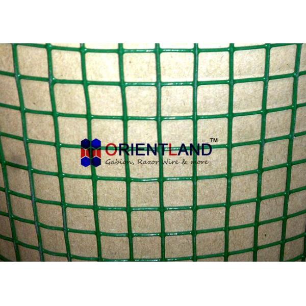 High Strength Ss Weld Mesh / Green Vinyl Coated Wire Fencing 1/2 Inch By 1/2 Inch