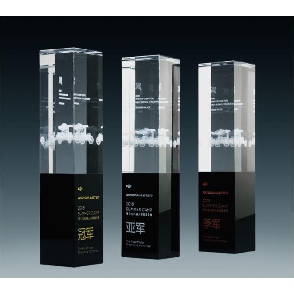 3D Laser Personalized Trophy Cup K9 Crystal And Aluminum Material Made