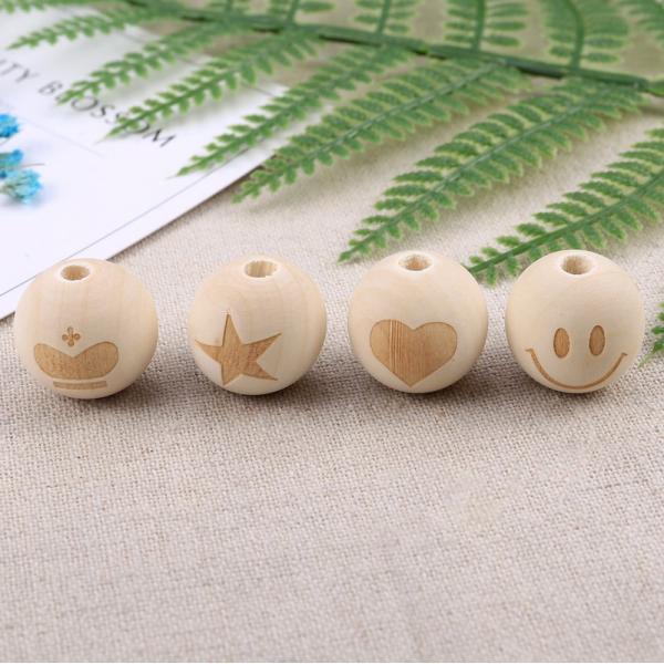 Eco-Friendly Solid Wood Bead for DIY Heart Necklace and Bracelets Chandelier Decor