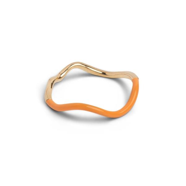 925 Sterling Silver 18k Gold Pink Enamel Band Rings Para Mulheres Meninas