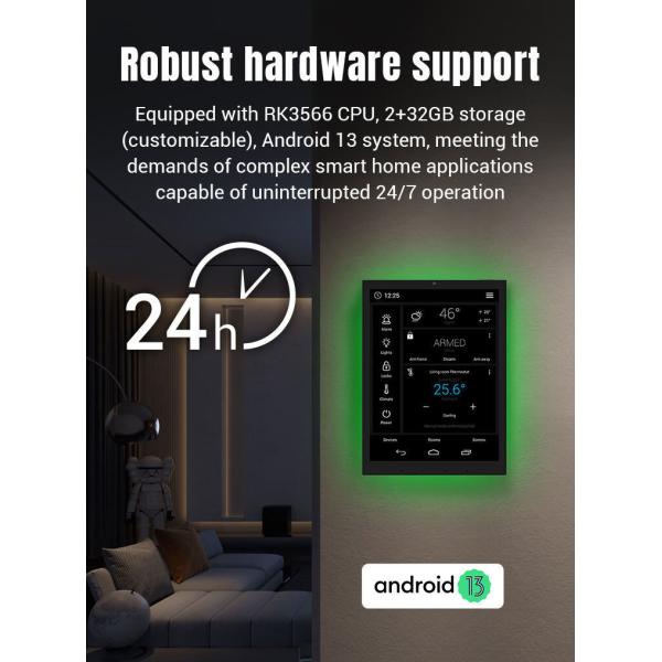 9.7 Inch RK3566 Quad Core Android 13 Automation Tablet with Full View Screen for Smart Home Control