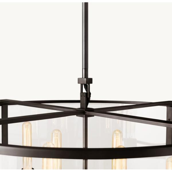 Brass Glass Contemporary LED Foyer Chandelier Lighting With 60 Watts Bulb