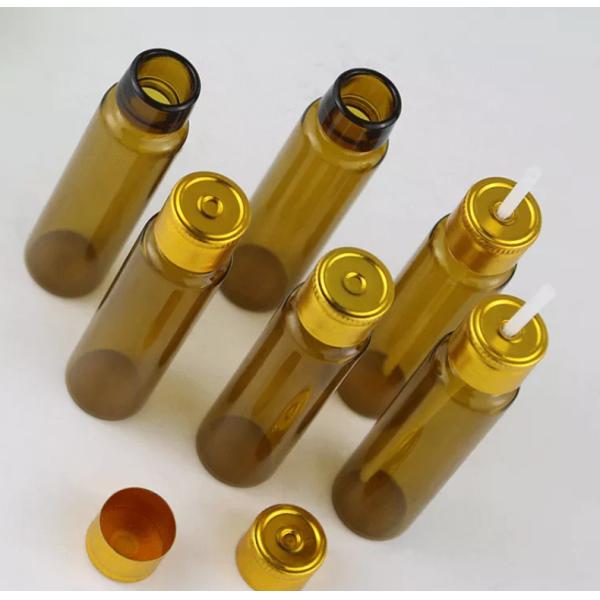 10ml Pharma Oral Liquid Custom Glass Amber Round Bottle With Aluminum Cap