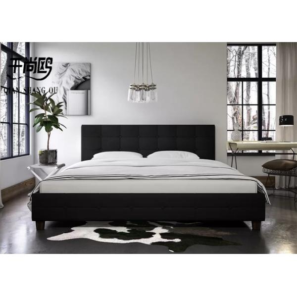 Checkered Stitching Tall Upholstered Bed Low Key Size customizable