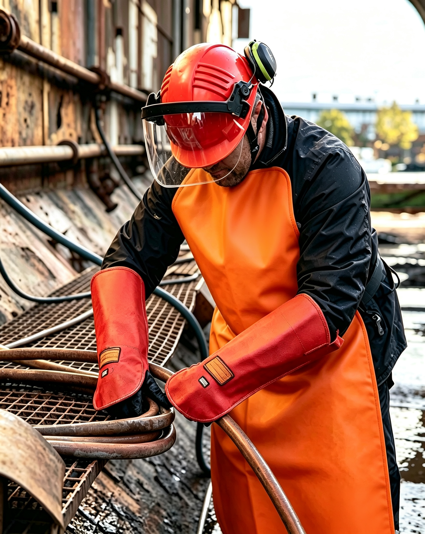 Custom Water Jetting Apron Heavy Duty Safety Work Wear Lightweight With Adjustable Straps