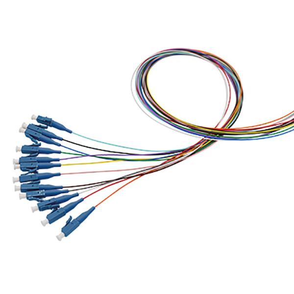 12 color LC apc upc patch cord g652d g657a2 0.9mm simplex fiber optic pigtail for FTTH