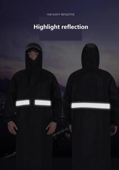 Waterproof Long Men'S Construction Rain Coat Traffic Work Oxford PVC Material