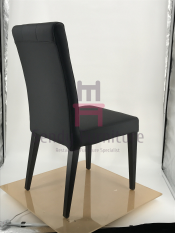 Leatherette черноты рамки металла Городской-стиля проложил безрукий обедая стул