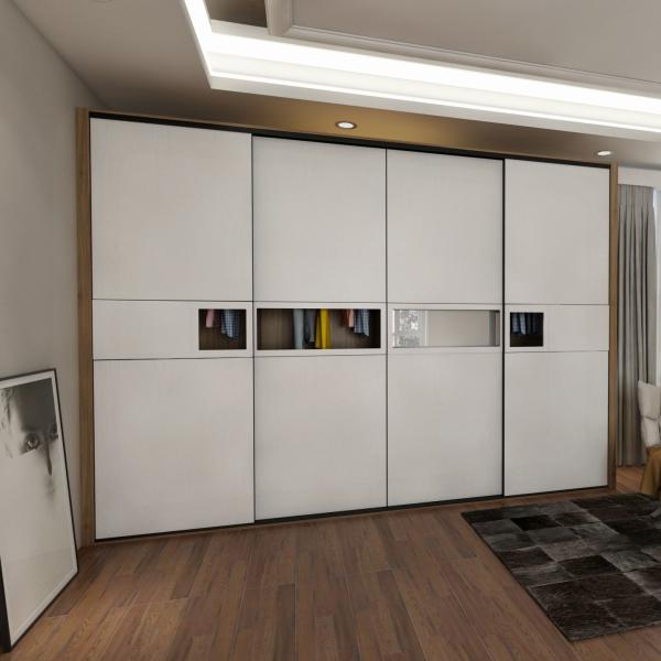 Bedroom Free Standing Sliding Door Wardrobes 150cm Anti Scratch Master