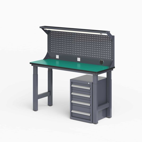 Cadre d'établi électrique réglable avec charge maximale de 200 kg, double moteurs, 4 pieds standards et 2 étages