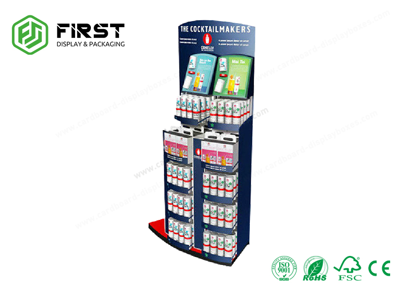 Recyclable подгонянная рекламы ПОПА OEM цвета выставочная витрина пола творческой рифленая