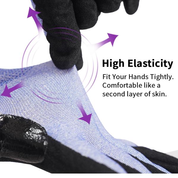18 Gauge  Anti Cut Nitrile Coating Gloves Reinforced Thumb Crotch Superior Grip Safety Work Gloves