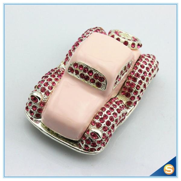 Lovely Crystal Car Shape Trinket Box Home decoration Enamel Trinket Box SCJ329