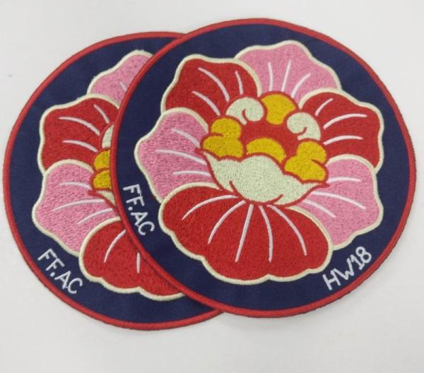 9C Flower Fabric Embroidery Patches Arts Crafts Washable PMS Twill