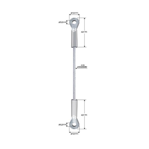 Assembly Stainless Steel Wire Rope Slings With Double Eyelet At The Ends YW86525