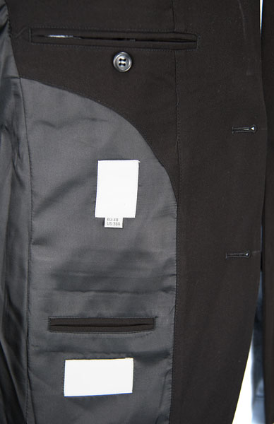 Leather Sleeves Mens Tailored Casual Blazer Jacket , Mens Black Blazer Jacket