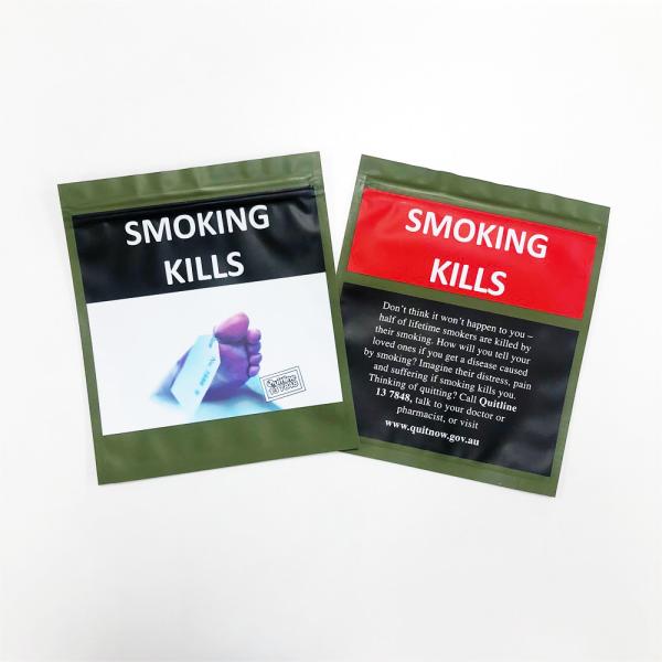25g 50g Tobacco Packaging Pouch Customizable Moisture Proof with Metallic Printing Process and Kraft Paper PE