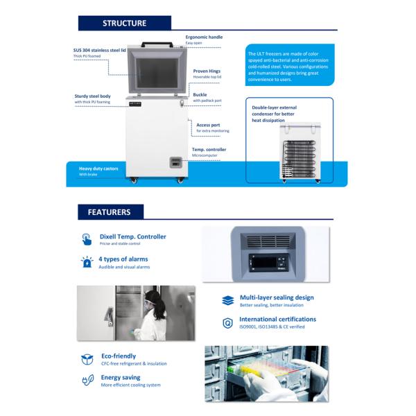 METHER минус 86 Малый медицинский шкаф холодильник 100L с сертификатом CE