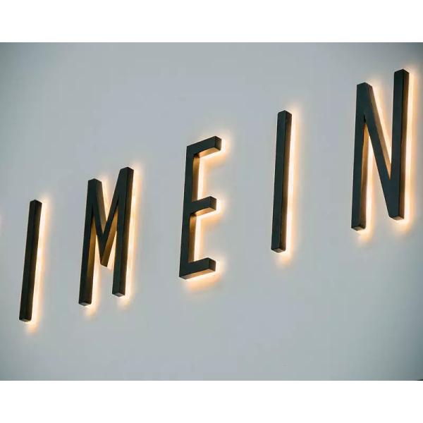 Led Gold Metal Letter Steel Signs Backlit Led Channel Letters Sign Gold Letter