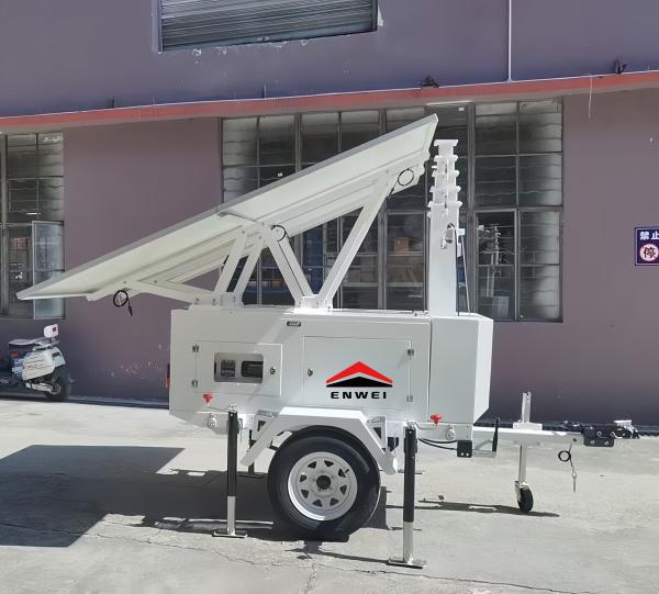 太陽光CCTVトレーラー 太陽光携帯ライトタワートレーラー 建設現場監視のためのエネルギーシステム