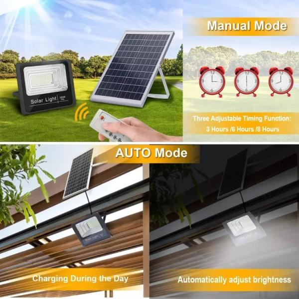 200W Solar Panel Flood Light LED Solar Flood Light for Outdoor Waterproof and Durable