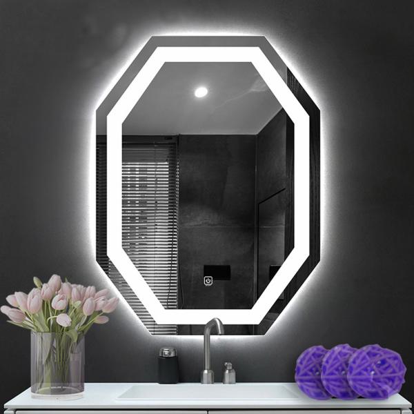 Large Black Home Decor Smart LED Mirror para decoração de banheiro de hotel Dimensões personalizadas