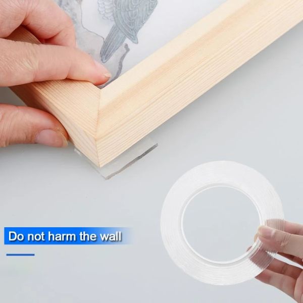 Ultra-Strong & Waterproof Transparent Nano Tape Strip Reusable  Sided Sticky Load-Bearing Tape Explosion-Proof Function