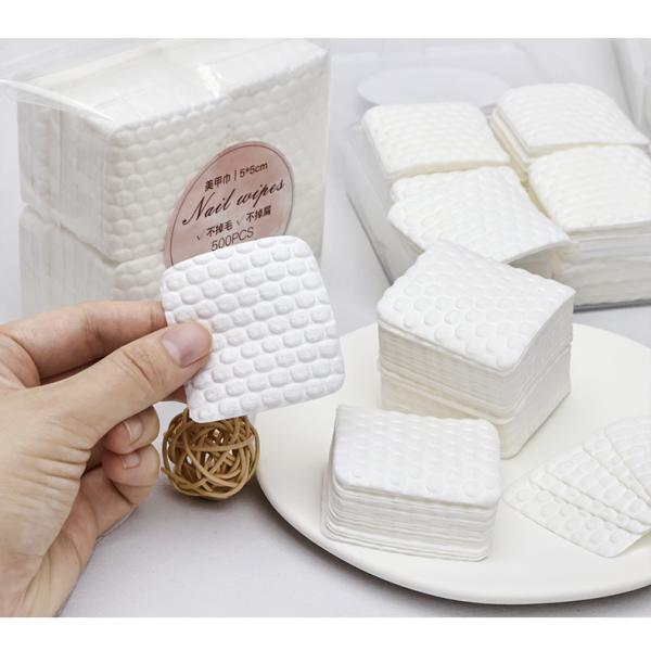 300PCS Lint Free Nail Pads Absorbent Nonwoven Cotton Pads For Nails
