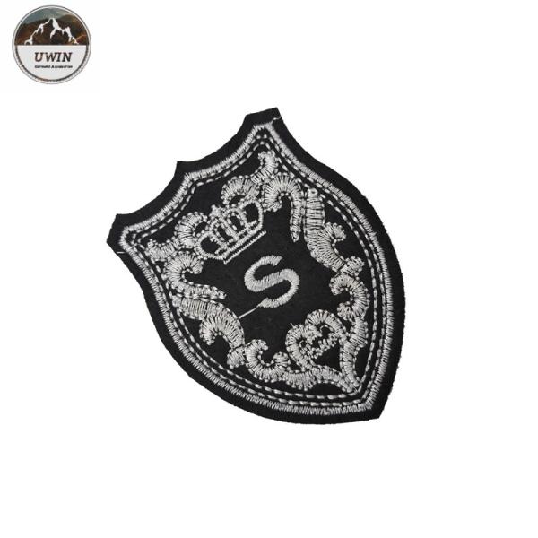 Royal Exquisite Embroidered Logo Badges With Merrowed Border / Heat Cut Border