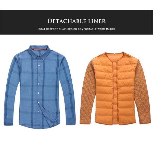 Мужская зимняя одежда из ковровой ткани с отсоединяемой подкладкой из шерсти